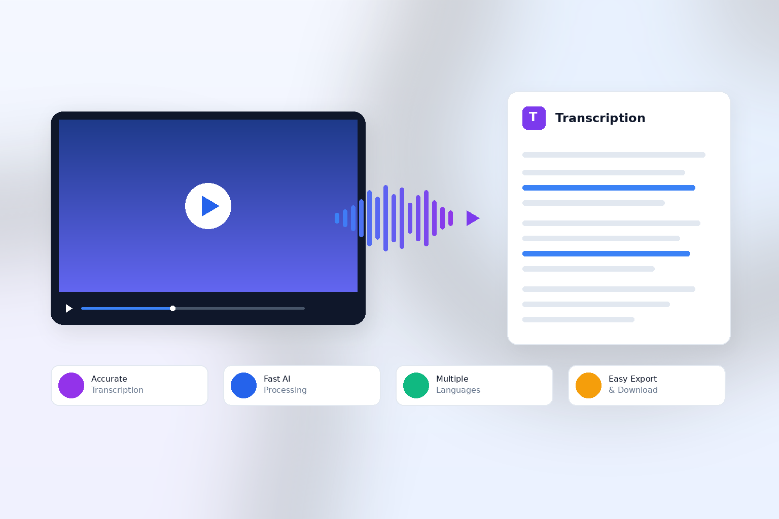 Video footage being converted into searchable text